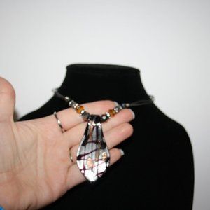 Vintagejelyfish Jewelry - Beautiful black and glass necklace 16" Vintagejelyfish Jewelry - Beautiful black and glass necklace 16"